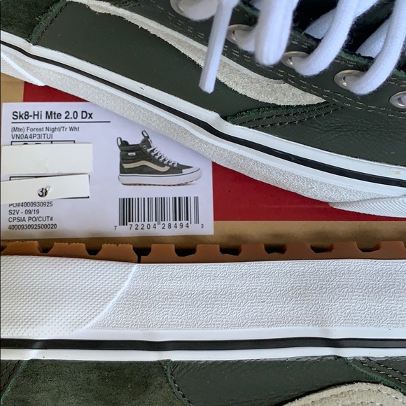 VANS SK8-Hi Mte 2.0 Dx Mte Forest Night/True White - Picture 12 of 16